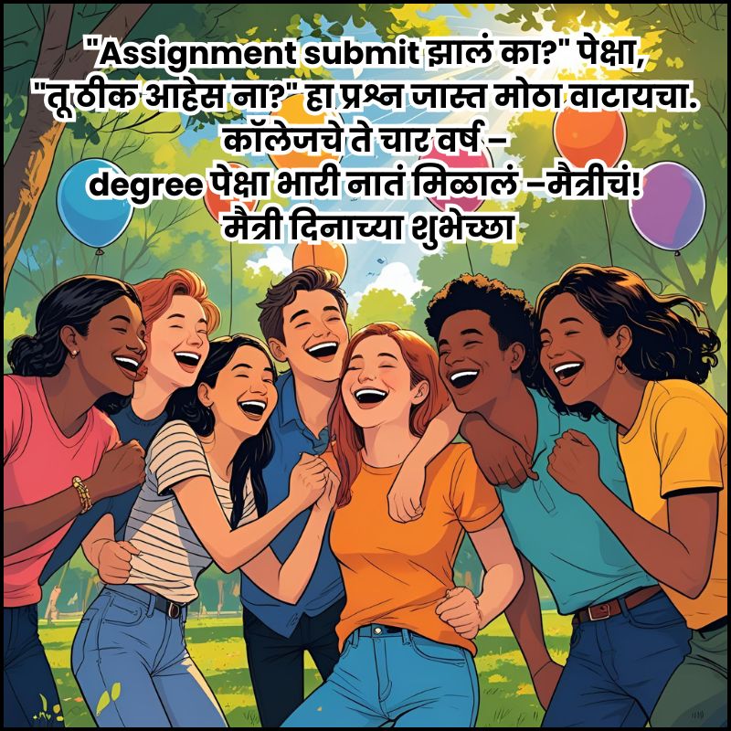 Happy Friendship Day Wishes In Marathi Image | मैत्री दिनाच्या शुभेच्छा फोटो 1